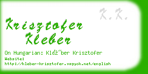 krisztofer kleber business card